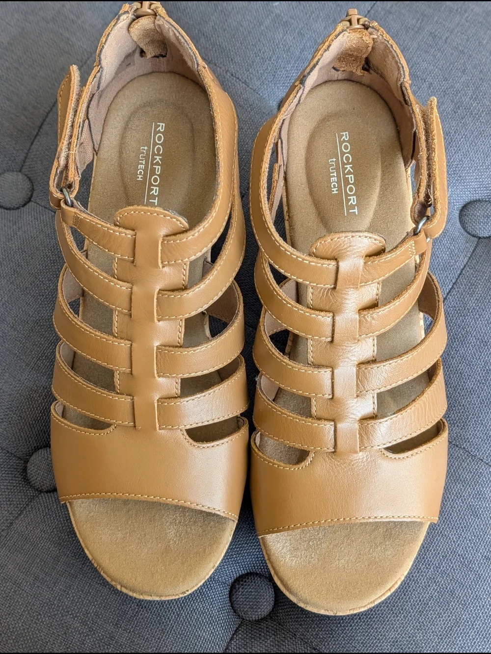 Rockport Tan Leather Strappy Sandals - Size 7.5W